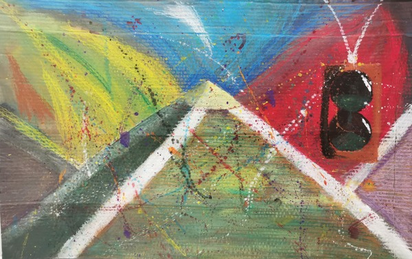 Eine Frage der Zeit, Acryl und Ölkreide auf KartonTeodor Fosceneau, 10d