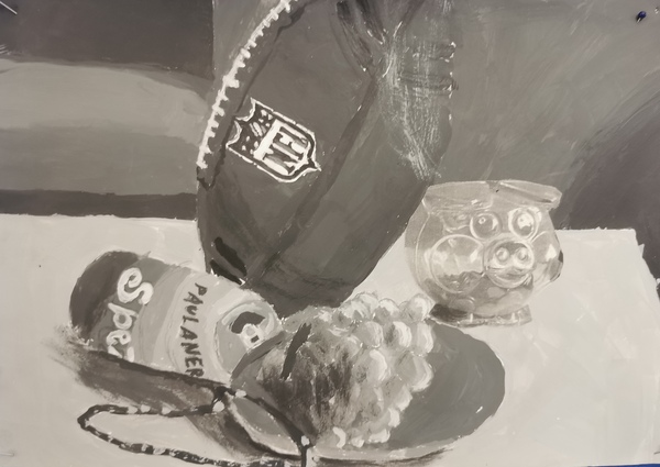 Vanitasstillleben, Acrylmalerei, Collage, Jan Biedermann